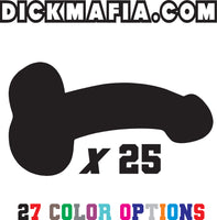 Penis Decal x25  -  1.5"